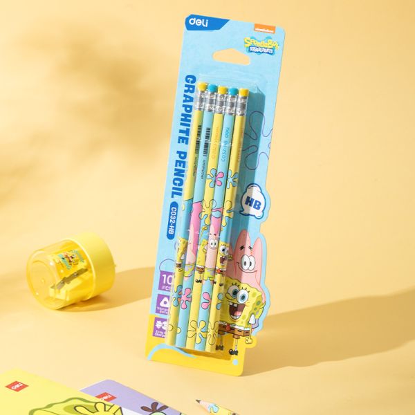 SpongeBob Graphite Pencil HB with Eraser 10's