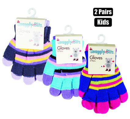 Gloves Kids 2 Pair Assorted