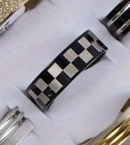 Men's Ring Checkered - Size 18