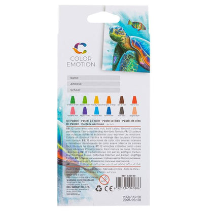 Deli Color Emotion Oil Pastel 12 Colors