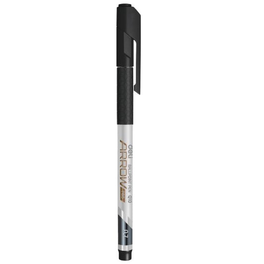 Arrow Ballpoint Pen 0.7Mm Black Ink Solid Barrel With Grip