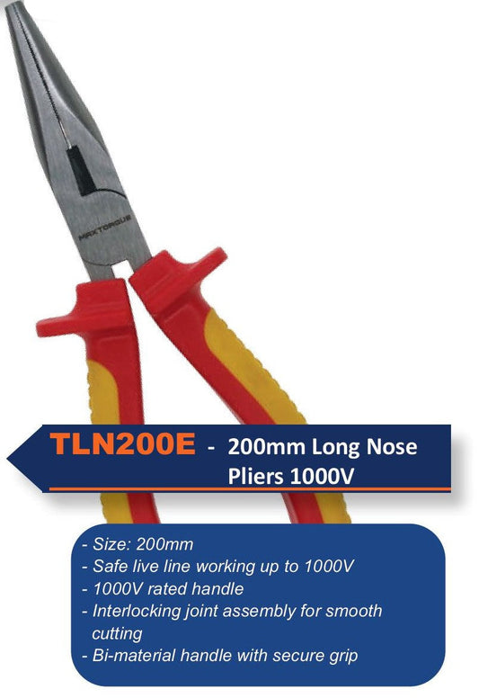 TLN200E - 200mm 1000V ELECTRICIANS Long Nose PLIERS