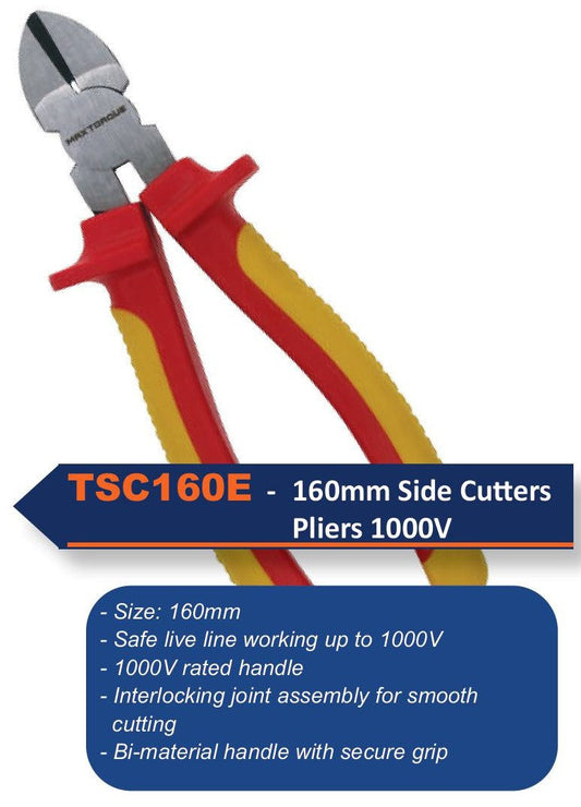 TSC160E - 160mm 1000V ELECTRICIANS side cutters PLIERS