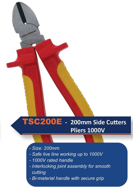 TSC200E - 200mm 1000V ELECTRICIANS side cutters PLIERS