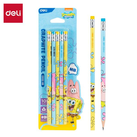 SpongeBob Graphite Pencil HB with Eraser 10's