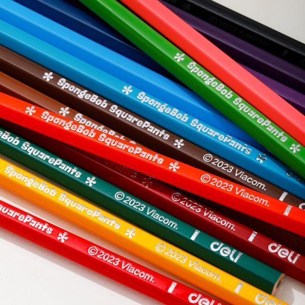 Spongebob Colored Pencils 24 Colors Hexagonal Barrel Full Length