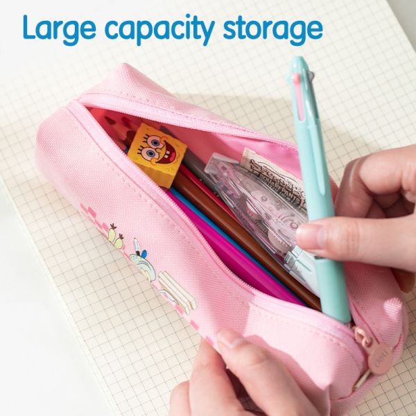 Spongebob Pencil Pouch 20x5.5x5cm Pink & Yellow