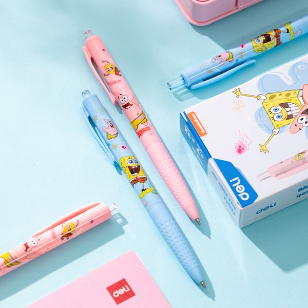 Retractable Spongebob Ballpoint Pen Bullet Tip 0.7mm Blue